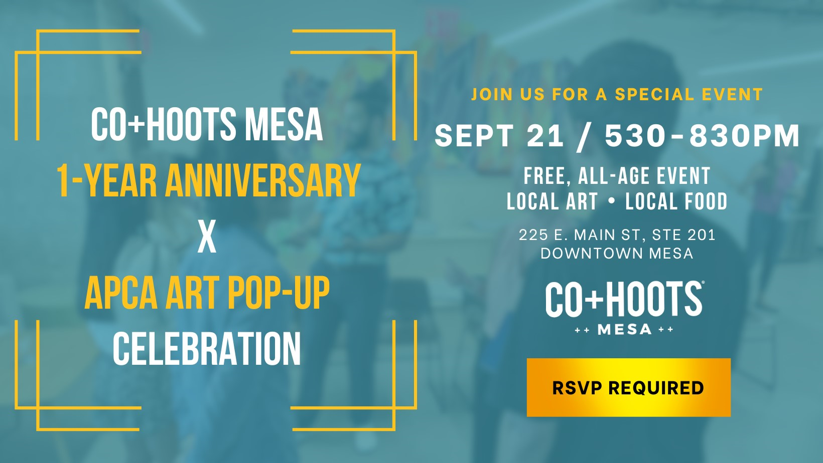CO+Hoots Mesa 1 Year Anniversary APCA Art Pop Up Party